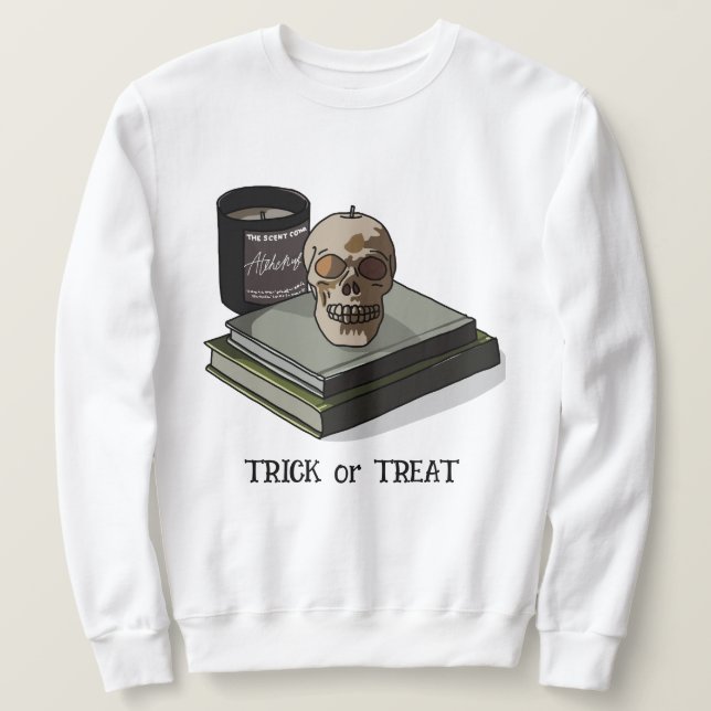 Halloween Custom Whimsical Funny Skull Sweatshirt (Design Front)