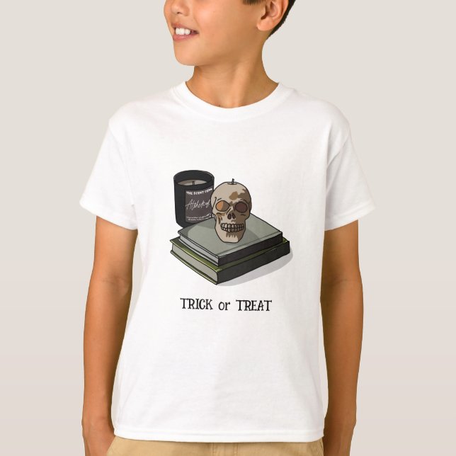 Halloween Custom Whimsical Funny Skull T-Shirt (Front)