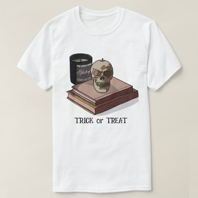 Halloween Custom Whimsical Funny Skull T-Shirt (Design Front)