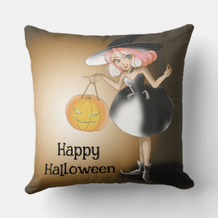 Halloween Custom Whimsical Funny Witch Cushion