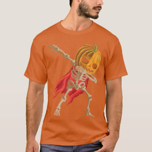 Halloween Custome Dabbing Skeleton With Pumpkin Da T-Shirt