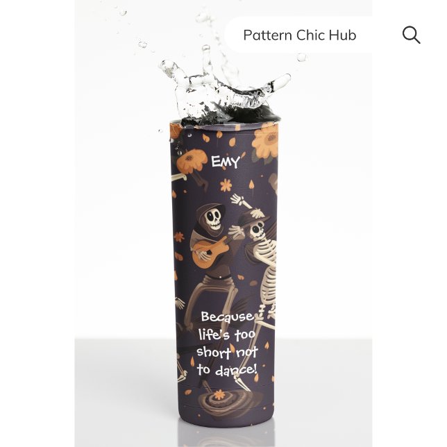 Halloween Customise Gift Funny Text Skeleton Dance Thermal Tumbler (Creator Uploaded)