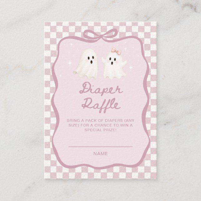 Halloween cute baby ghost fall Diaper Raffle Enclosure Card (Front)