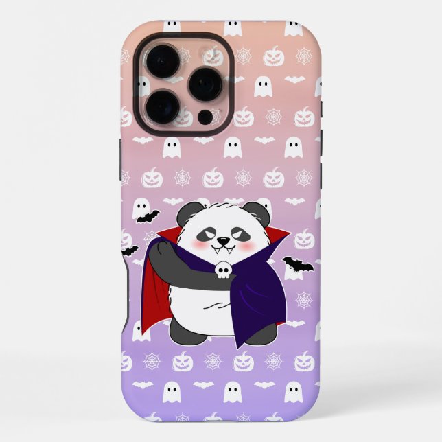 Halloween Cute Baby Panda Dracula Vampire iPhone Case (Back)