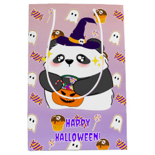 Halloween Cute Baby Panda Trick or Treat Medium Gift Bag