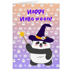 Halloween Cute Baby Panda Witch Magic Wand
