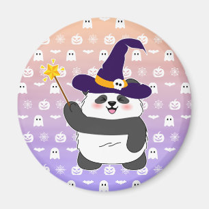 Halloween Cute Baby Panda Witch Magic Wand Magnet