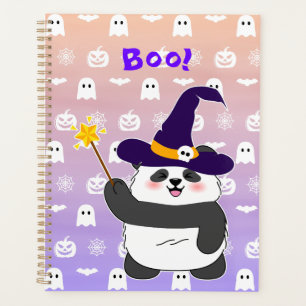 Halloween Cute Baby Panda Witch Magic Wand Planner