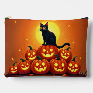 Halloween cute black cat and Jack’s lanterns Accessory Pouch