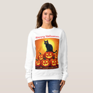 Halloween cute black cat and Jack’s lanterns Sweatshirt