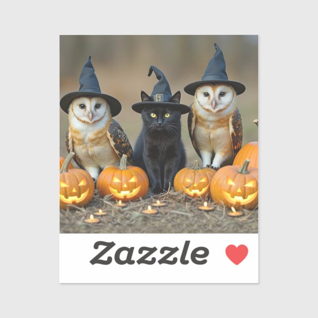 Halloween Cute Black Cat and Owls (Sheet)