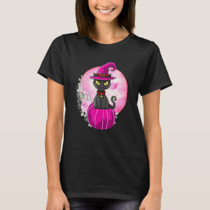 Halloween Cute Black Cat On Pumpkin Full Moon Wome T-Shirt