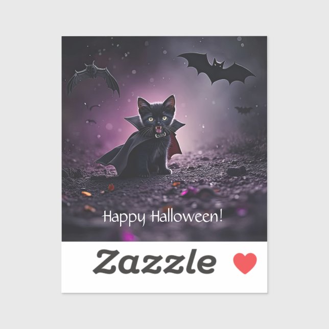 Halloween Cute Black Cat Vampire (Sheet)