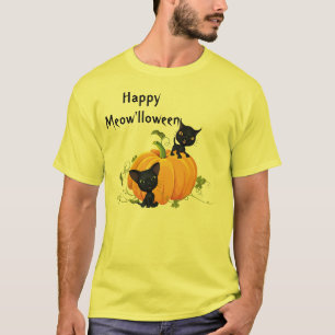 Halloween Cute Black Cats Pumpkin Shirt