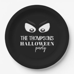Halloween Cute Black Typography Spooky Boo Paper Plate