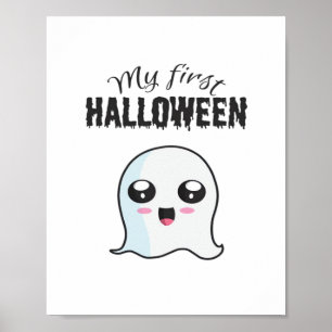 Halloween Cute Boo Newborn Baby Girl First Hallowe Poster