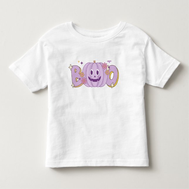 Halloween Cute Boo Pumpkin Kids T-Shirt (Front)
