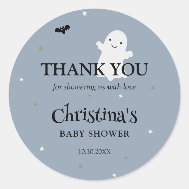 Halloween Cute Boy Baby Shower Thank You Favour Classic Round Sticker (Front)