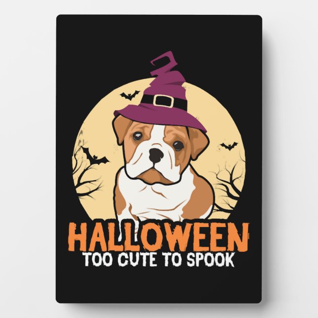 Halloween Cute Bulldog Dog Halloween Costumes Gift Plaque (Front)