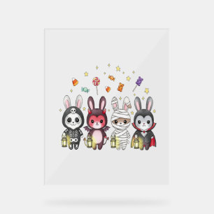 Halloween Cute Bunny Costume Acrylic Sign