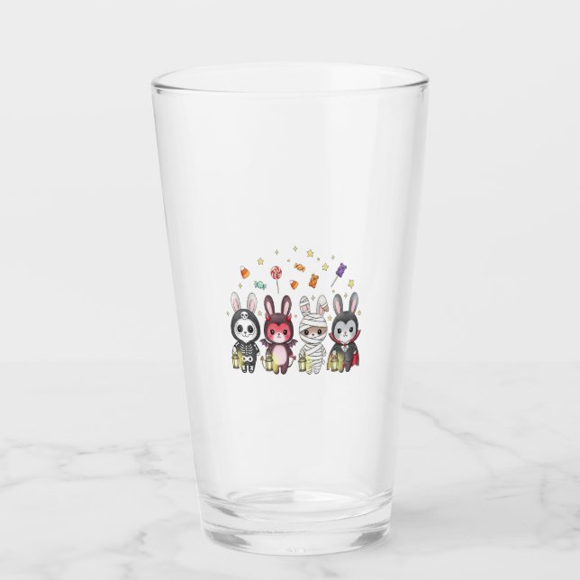 Halloween Cute Bunny Costume Glass (Front)