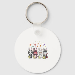 Halloween Cute Bunny Costume Key Ring