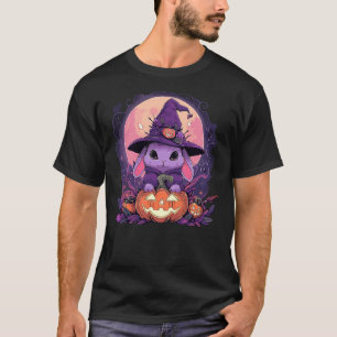 Halloween Cute Bunny Rabbit Witch Hat Jack o Lante T-Shirt