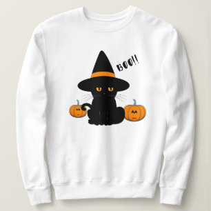 Halloween Cute Cartoon Friends, Black Baby Cat Sweatshirt