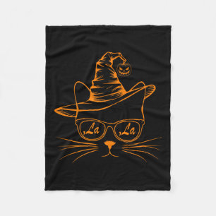 Halloween Cute Cat Comma La Kamala Harris Cute Cat Fleece Blanket