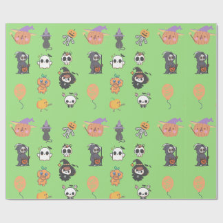 Halloween cute chibi wrapping paper