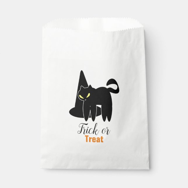 Halloween Cute Creepy Cat and Witch Hat Favour Bags (Front)