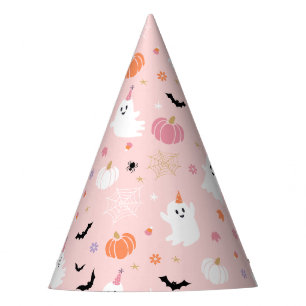 Halloween Cute Dusty Pink Ghost Party Hat