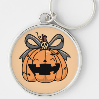 Halloween, Cute Face Pumpkin Key Ring
