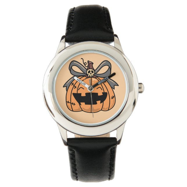 Halloween, Cute Face Pumpkin Watch (Front)