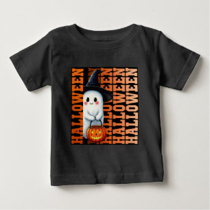 Halloween Cute Funny Ghost Typography gift ideas Baby T-Shirt
