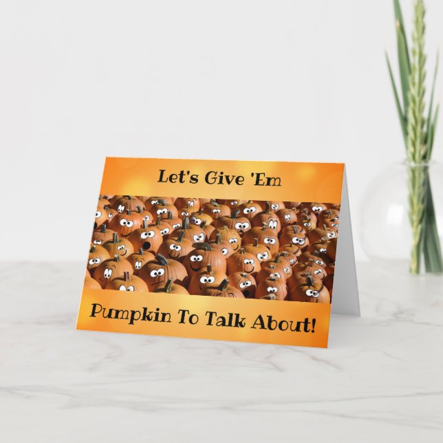 Halloween Cute Funny Pumpkin Fall Autumn Card (Front)