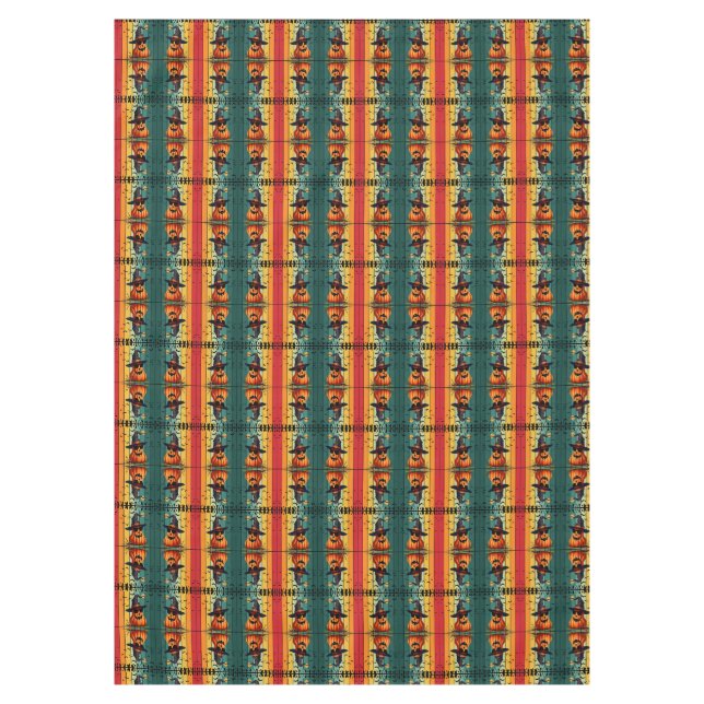 Halloween cute funny pumpkin vintage fall autumn  tablecloth (Front)