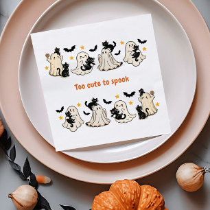 Halloween Cute Funny Spooky Ghost Cat - Fall Party Napkin