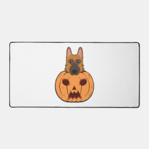 Halloween Cute German Shepherds Stuck In A Pumpkin Desk Mat