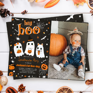 Halloween Cute Ghost 1st Birthday Spooktacular Invitation