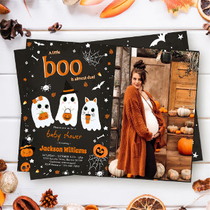 Halloween Cute Ghost Baby Shower Photo Invitation