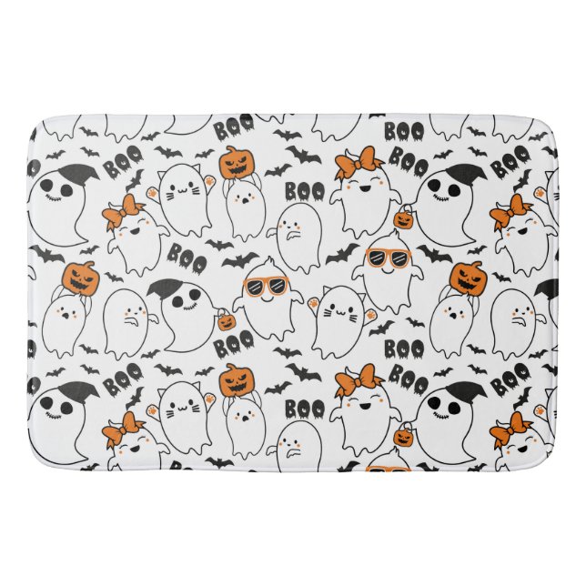 Halloween Cute Ghost Bath Mat (Front)