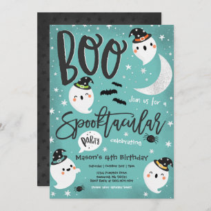 Halloween Cute Ghost Birthday Party Spooktacular Invitation