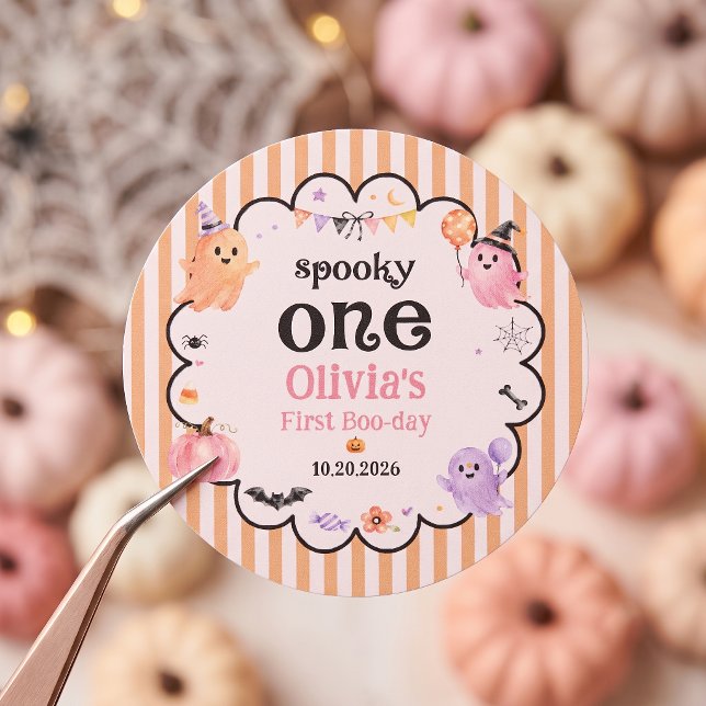 Halloween Cute Ghost Birthday Party Sticker (Creator Uploaded)