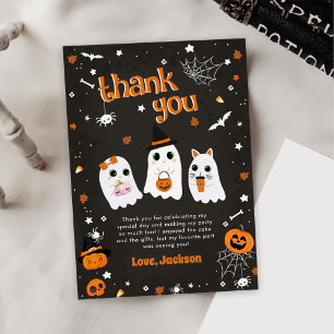 Halloween Cute Ghost Birthday Spooktacular Thank You Card
