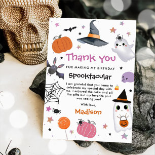 Halloween Cute Ghost Birthday Thank You Card