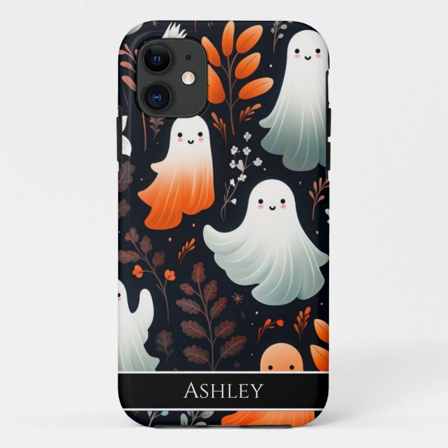 Halloween  Cute Ghost Boho Personalised Case-Mate iPhone Case (Back)
