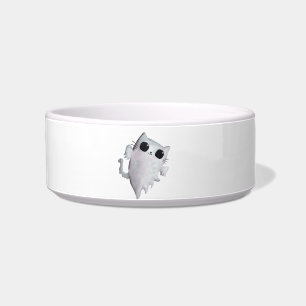 Halloween cute ghost cat bowl