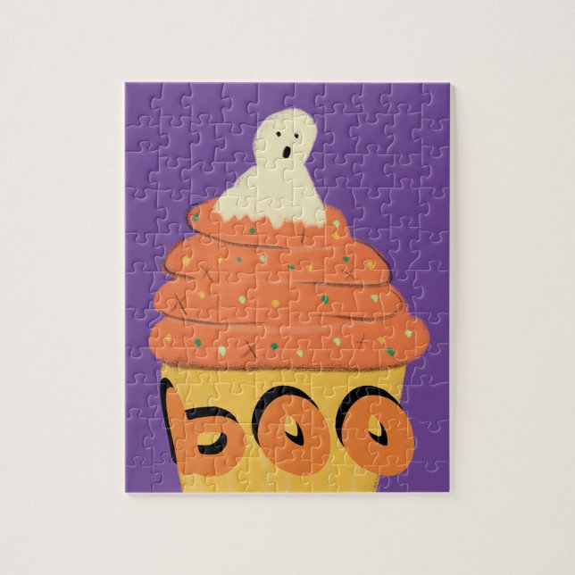 Halloween cute ghost cupcake  jigsaw puzzle (Vertical)