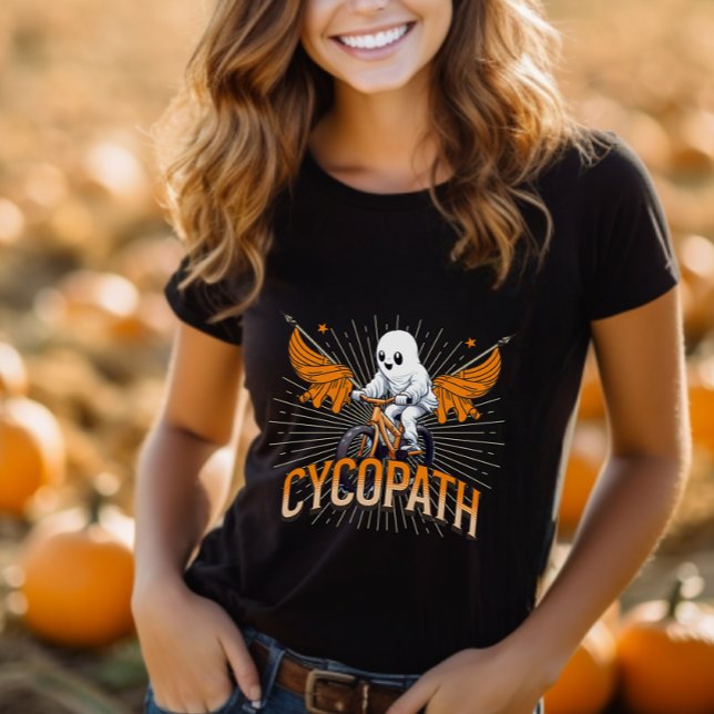 Halloween Cute Ghost Cycle Cycopath Funny  T-Shirt (Creator Uploaded)